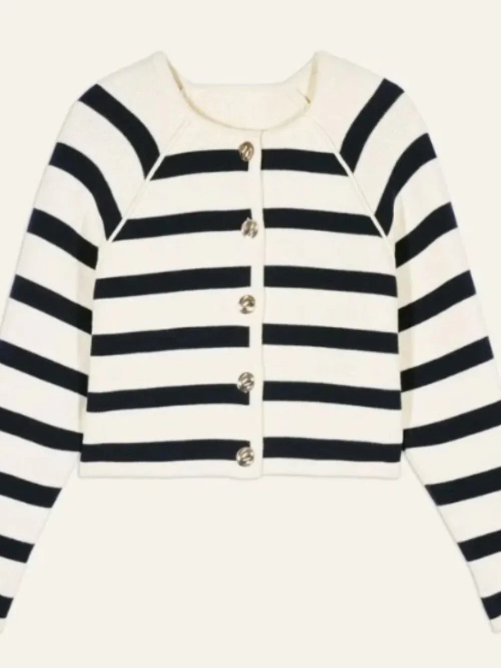 BA&SH Massimo Cardigan [Jumper] - Ecru/Navy - Picture 2 of 6